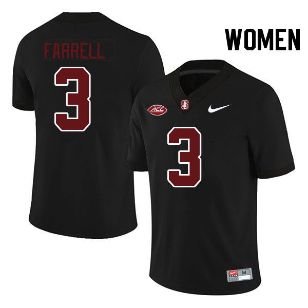 Women #3 Bryce Farrell Stanford Cardinal 2024 ACC Conference College Football Jerseys Stitched-Black